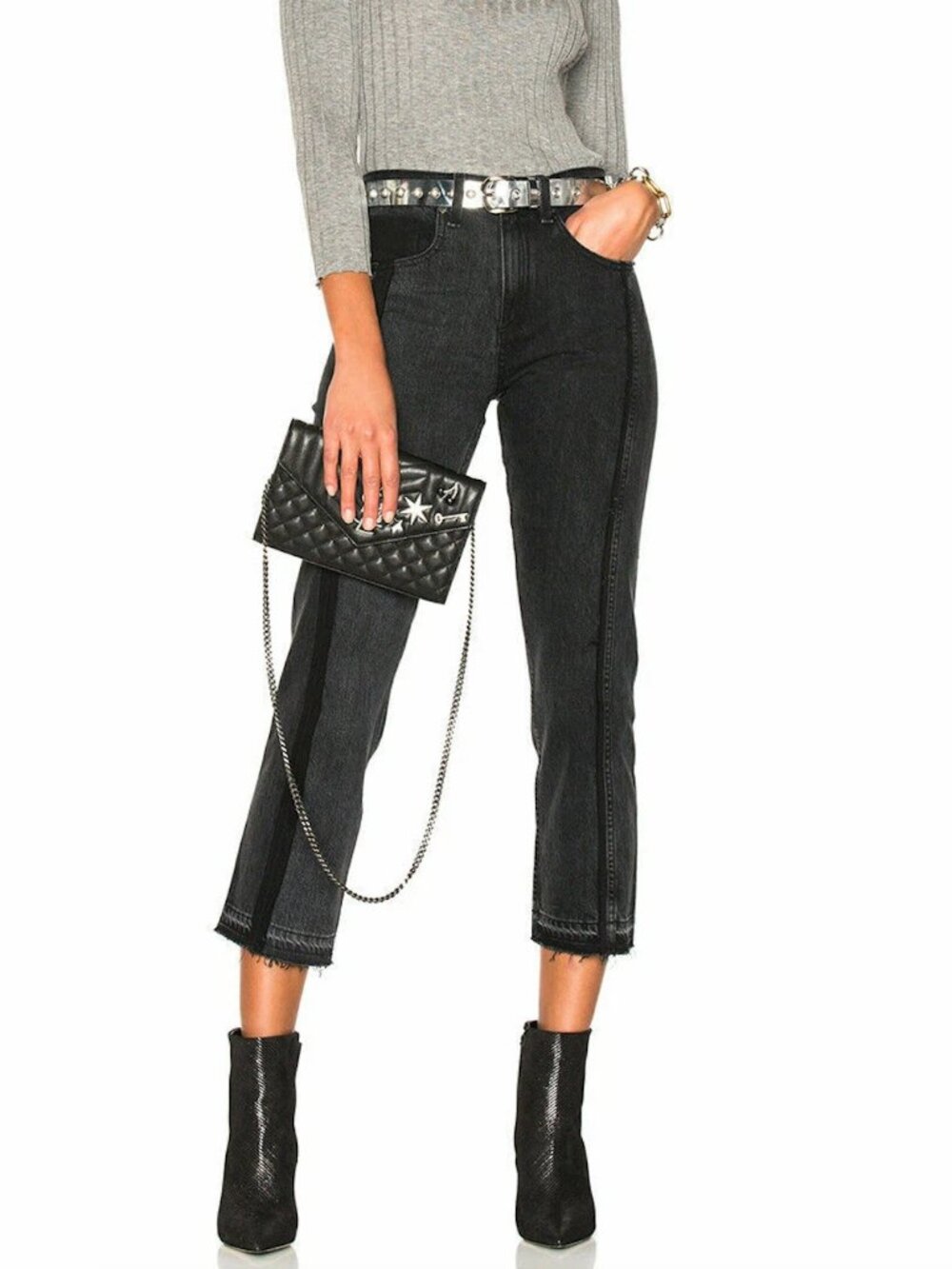 Rag and Bone Two Tone Cropped Jeans Sz 25